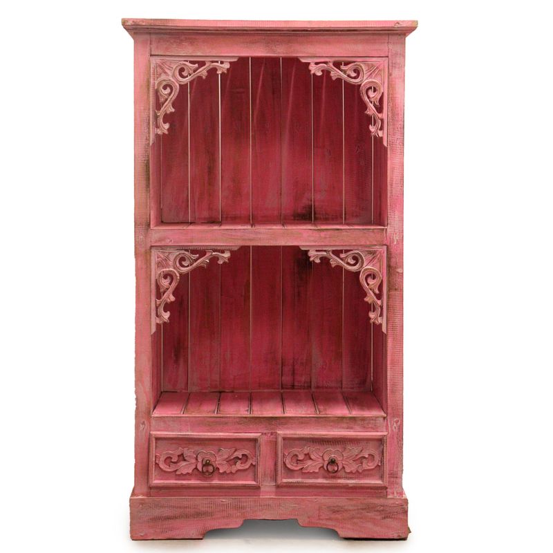 Meuble de Salle de Bain en Bois d'Albasia - Rose délavé