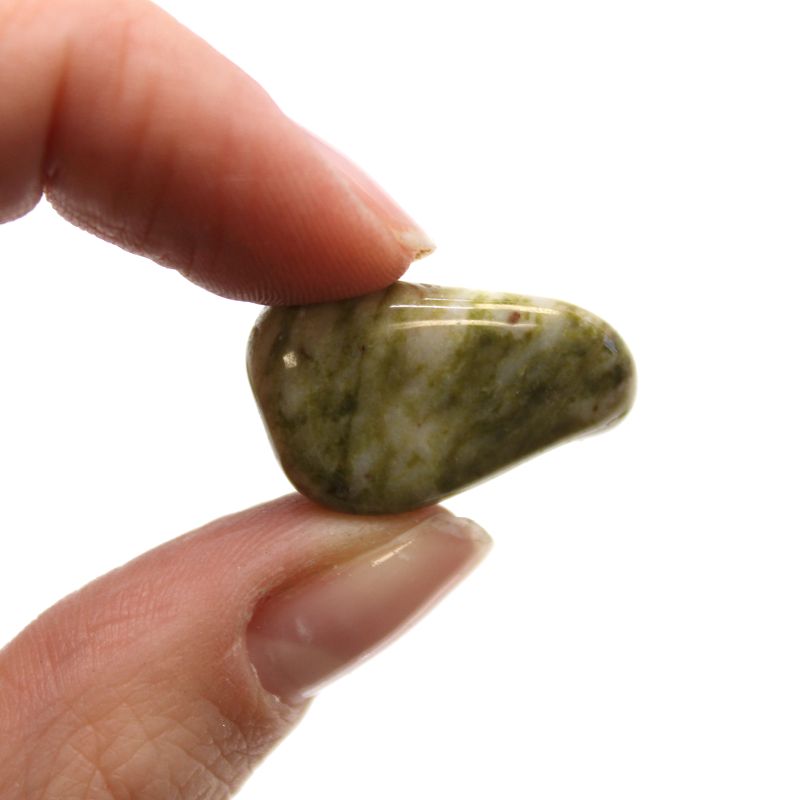 Petites pierres roulées africaines - Flocon de neige Epidote
