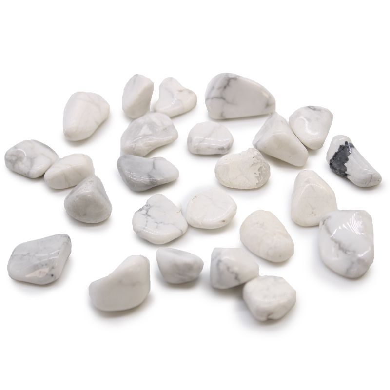 Petites pierres roulées africaines - Howlite blanche - Magnésite