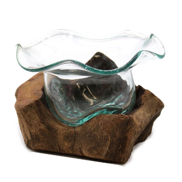 Bol Douce Fantaisie en Verre Soufflé sur Bois