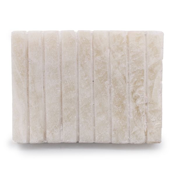 Porte-Savon Strié en Onyx Blanc