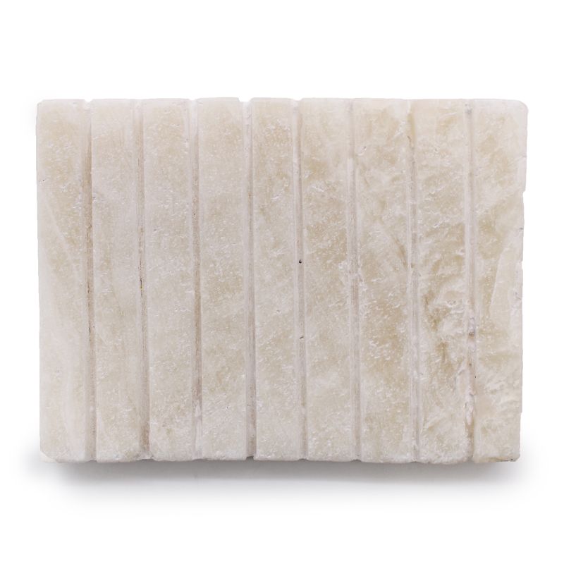 Porte-Savon Strié en Onyx Blanc