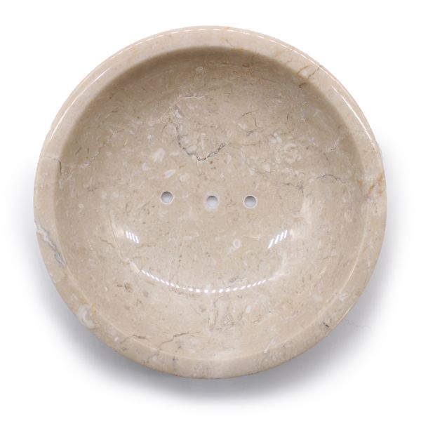 Porte-Savon Rond en Marbre Miel