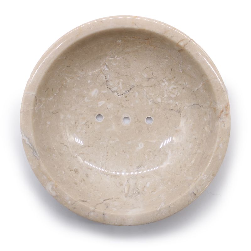 Porte-Savon Rond en Marbre Miel