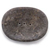 Porte-Savon Ovale Classique en Marbre Gris