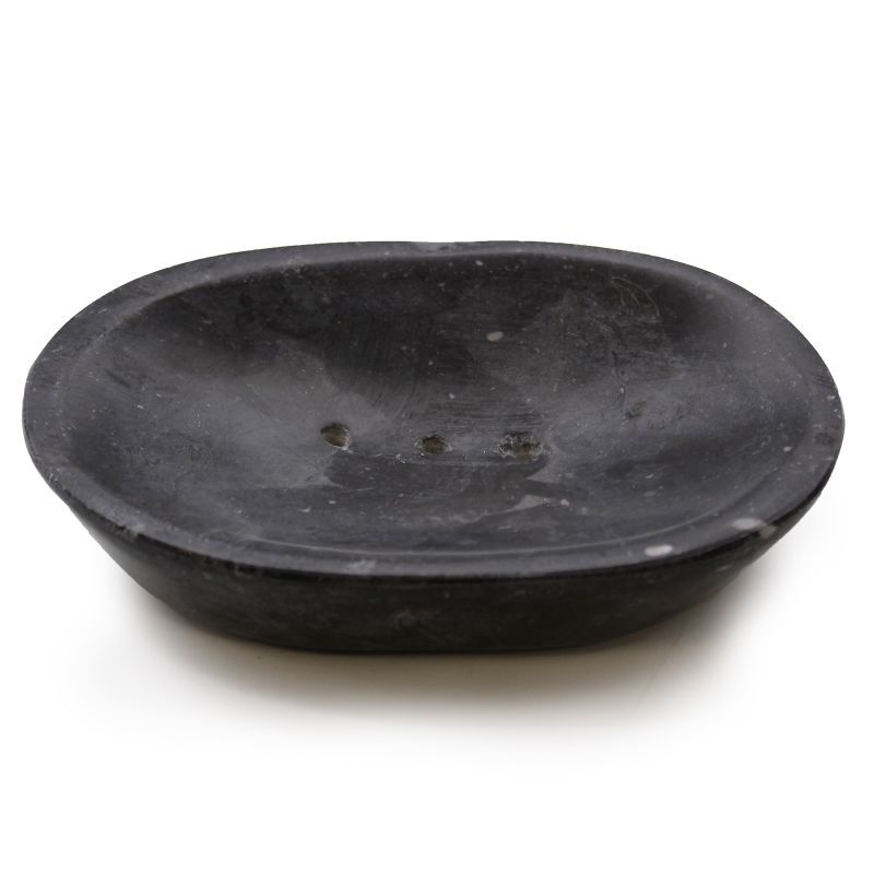 Porte-Savon Ovale Classique en Marbre Noir