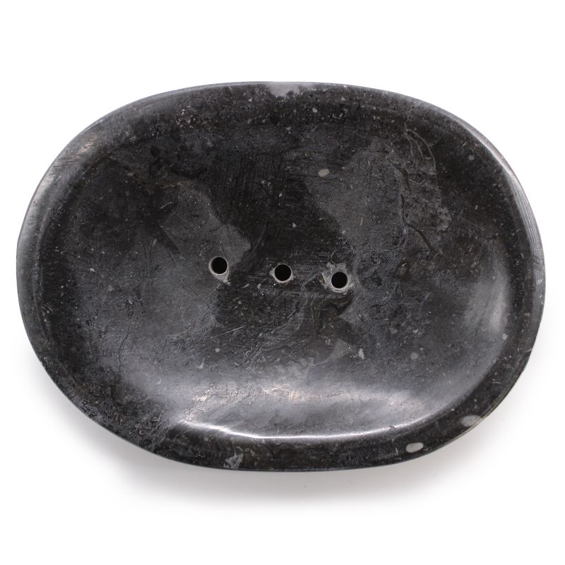 Porte-Savon Ovale Classique en Marbre Noir