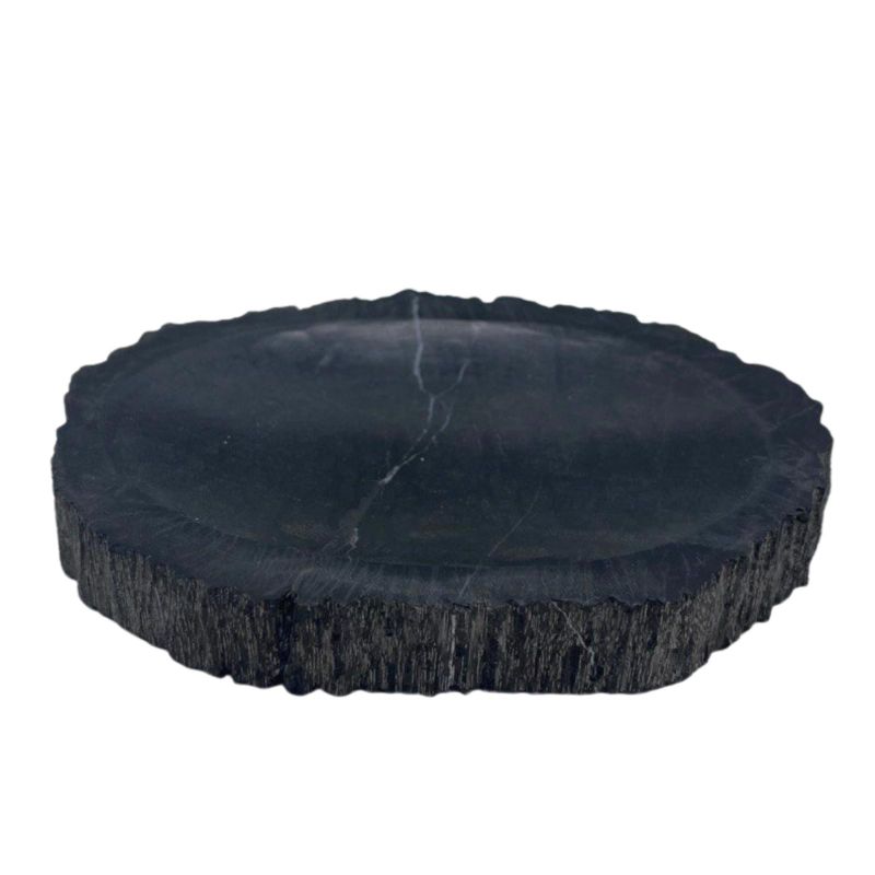 Porte-Savon Noir en Bois Pétrifié