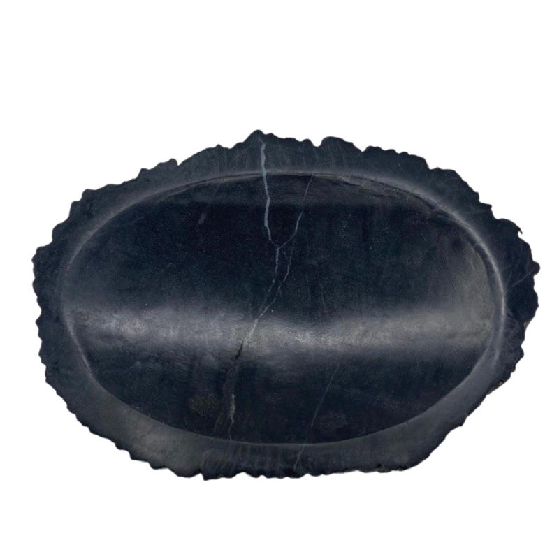 Porte-Savon Noir en Bois Pétrifié