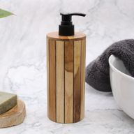 Distributeur de Savon en Teck Naturel - Rond