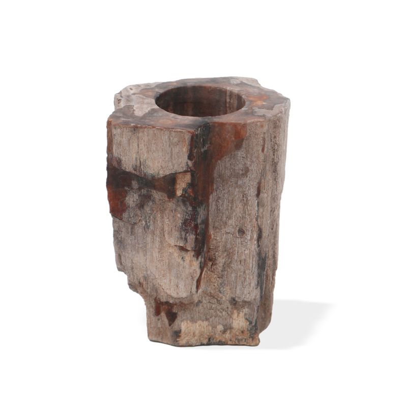 Bougeoir en Bois Pétrifié - 1 Bougie - Haut