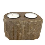 Bougeoir en Bois Pétrifié - Double