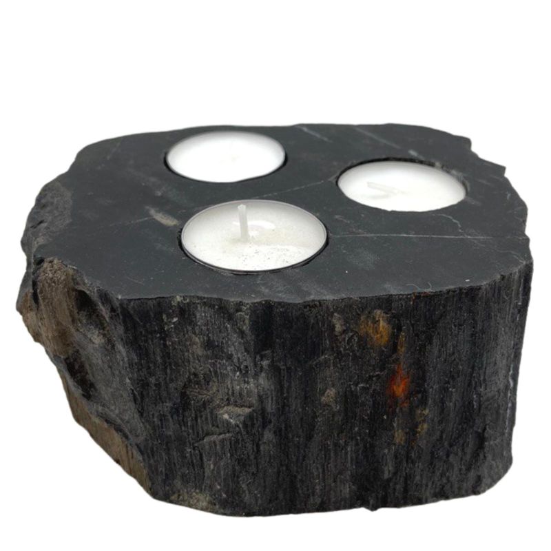 Bougeoir en Bois Pétrifié - Triple
