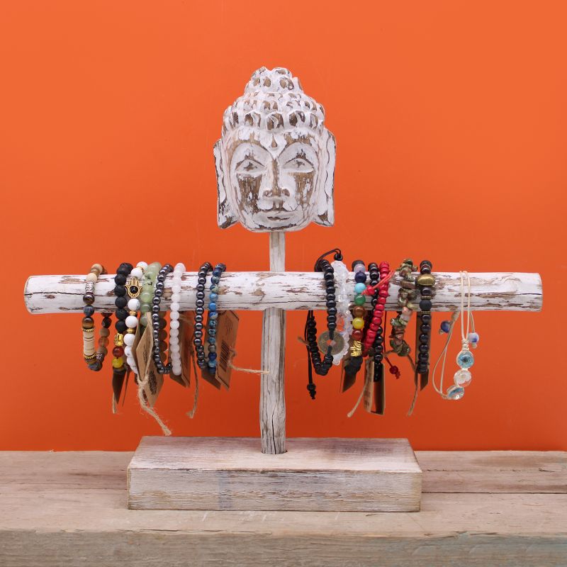 Support Bouddha à une Branche - Blanchi