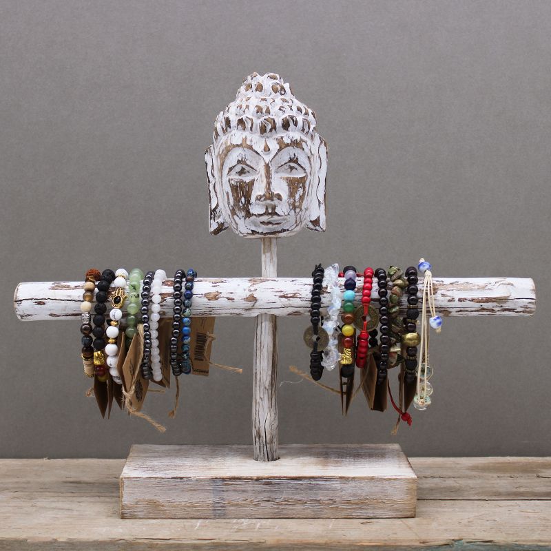 Support Bouddha à une Branche - Blanchi