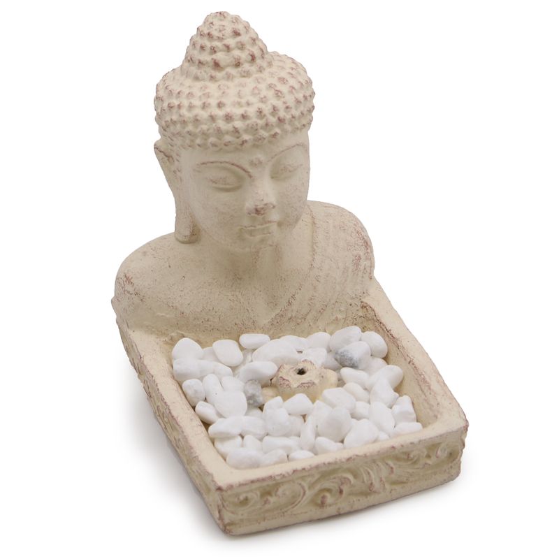 Brûleur d'Encens Bouddha Feng Shui (Crème)