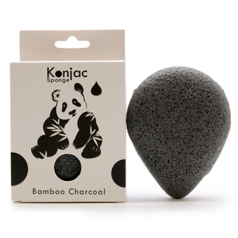 Éponge Konjac Goutte - Charbon de Bambou - Anti-bactérienne