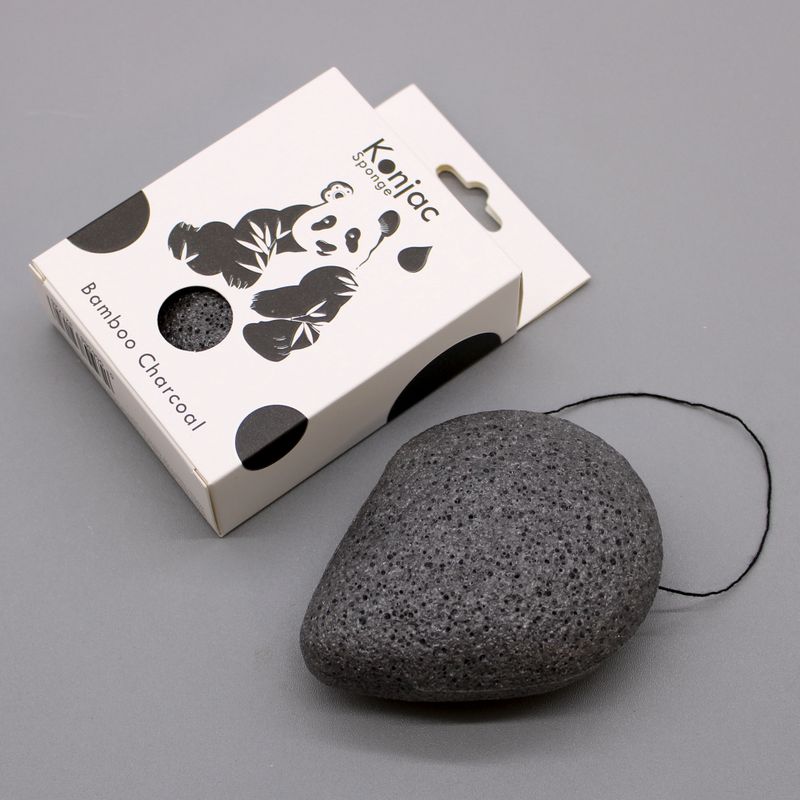Éponge Konjac Goutte - Charbon de Bambou - Anti-bactérienne
