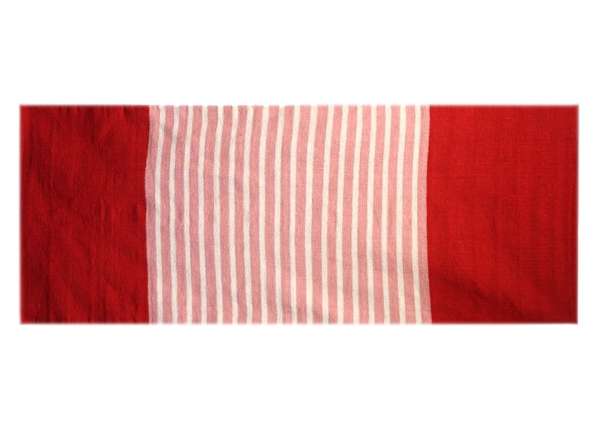 Tapis Indien en Coton - 70x170cm - Rouge / Rose