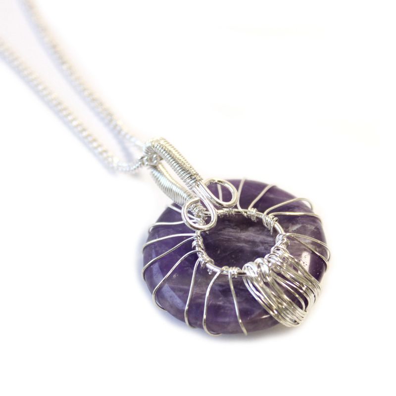 Collier de pierres précieuses Arbre de Vie - Améthyste