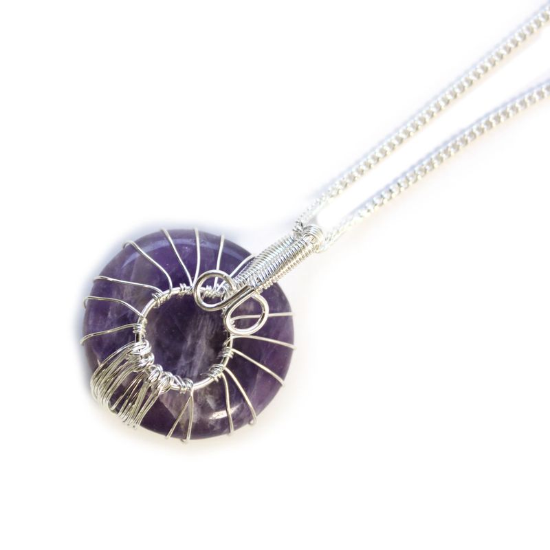 Collier de pierres précieuses Arbre de Vie - Améthyste