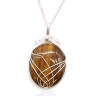 Collier de pierres précieuses enveloppées de tourbillons - Oeil de Tigre
