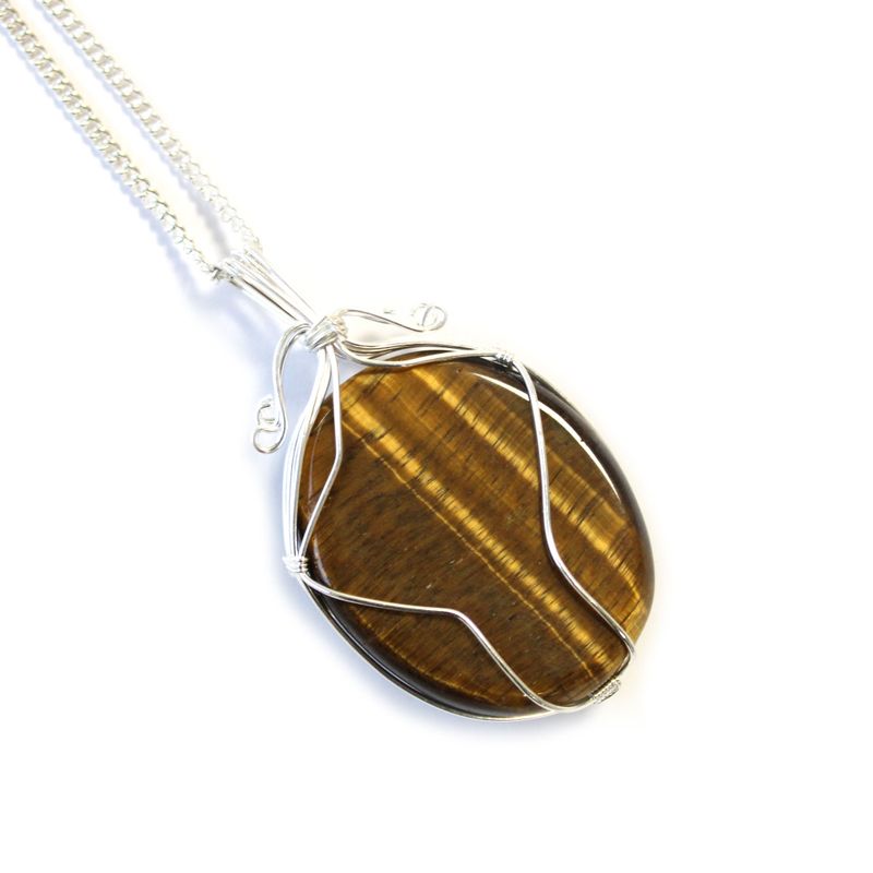 Collier de pierres précieuses enveloppées de tourbillons - Oeil de Tigre