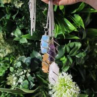 Collier de pierres précieuses enveloppées en cascade - Oeil de tigre brut