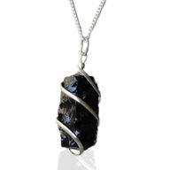 Collier de pierres précieuses enveloppées en cascade - Onyx noir brut