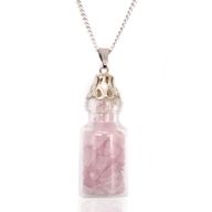 Collier de pierres précieuses en bouteille - Quartz rose