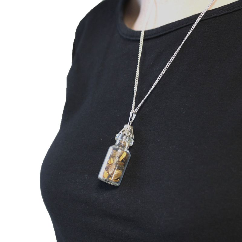 Collier de pierres précieuses en bouteille - Oeil de Tigre