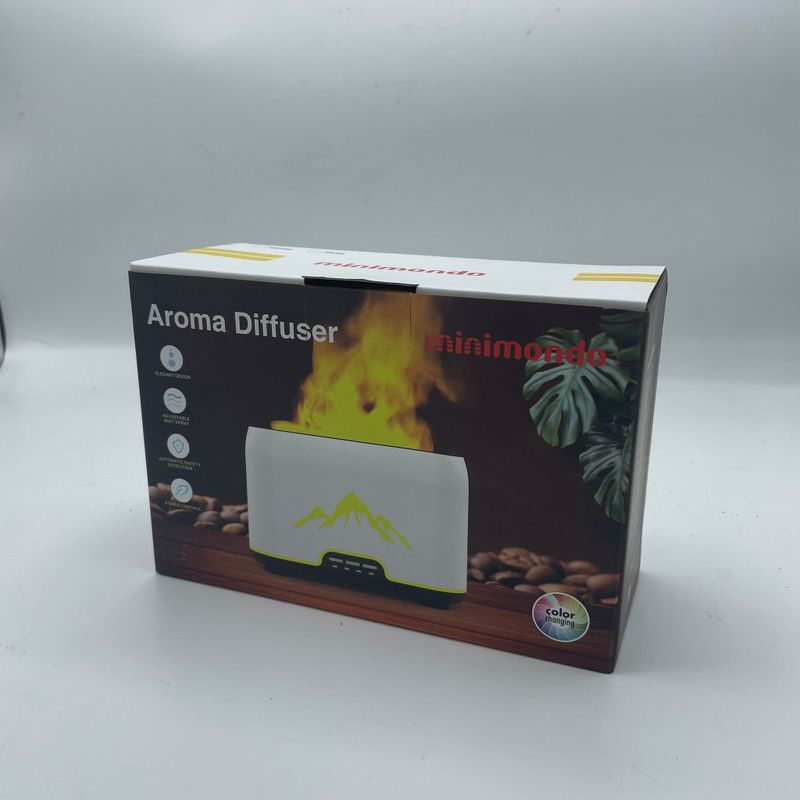 Diffuseur d'Arômes Himalaya - USB-C - Télécommande - Effet Flamme