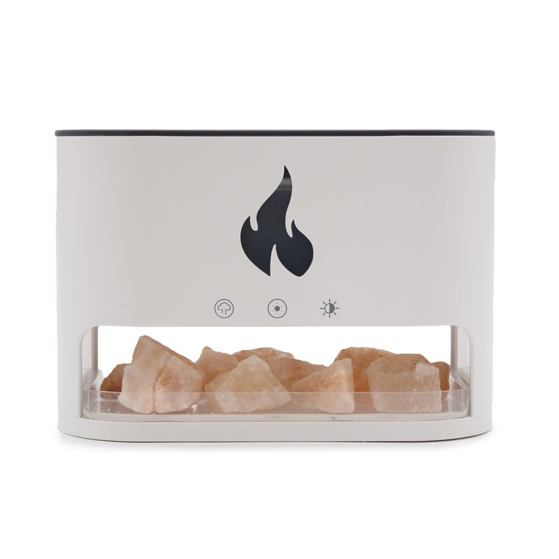Diffuseur d'arômes Blaze - Compartiment à sel de l'Himalaya - USB-C - Effet flamme (sel inclus)