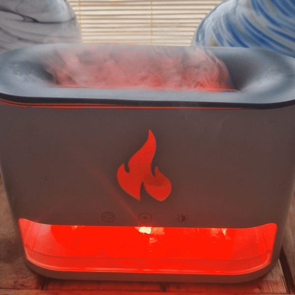 Diffuseur d'arômes Blaze - Compartiment à sel de l'Himalaya - USB-C - Effet flamme (sel inclus)