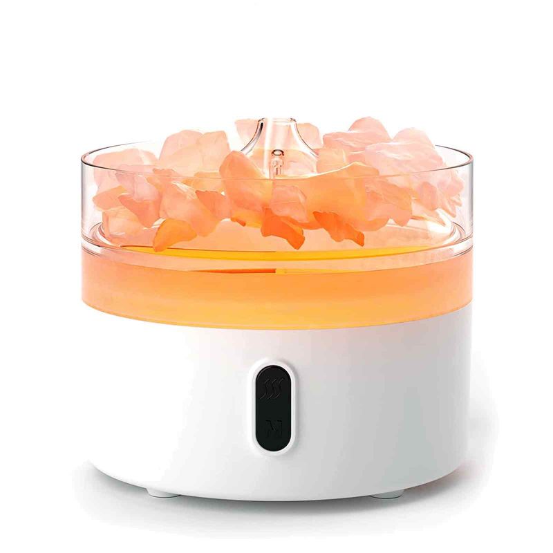 Diffuseur d'arômes Sel de l'Himalaya - Veilleuse - USB-C - Effet Flamme (Sel inclus)