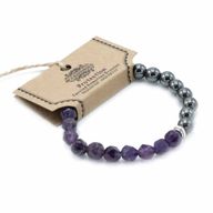 Bracelet en Gemme à Facette - Améthyste Magnétique