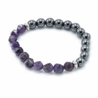 Bracelet en Gemme à Facette - Améthyste Magnétique