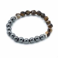 Bracelet en Gemme à Facette - Oeil de Tigre Magnétique