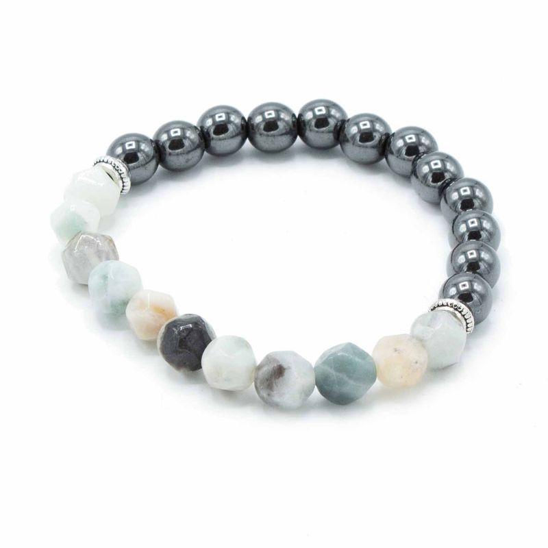 Bracelet en Gemme à Facette - Jade de Montagne Magnétique