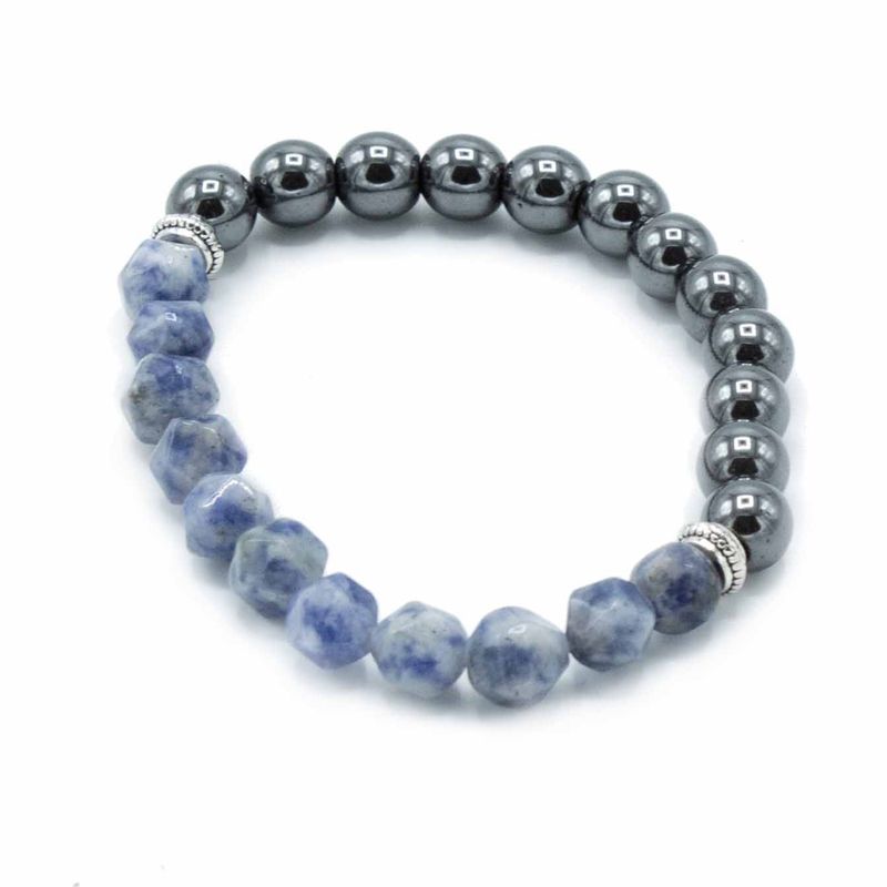Bracelet en Gemme à Facette - Sodalite Magnétique