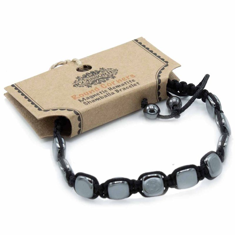 Bracelet Shamballa Hématite Magnétique -  Carrés Arrondis