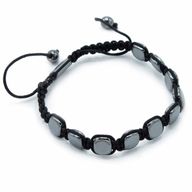 Bracelet Shamballa Hématite Magnétique -  Carrés Arrondis