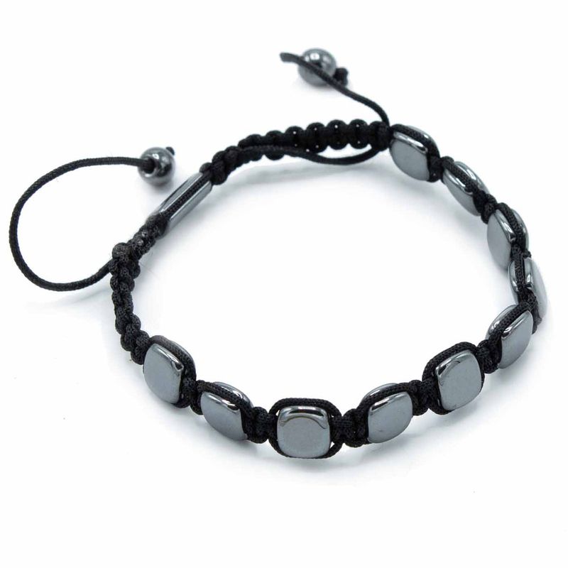 Bracelet Shamballa Hématite Magnétique -  Carrés Arrondis