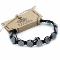 Bracelet Shamballa Hématite Magnétique -  Ronds Plats