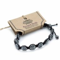 Bracelet Shamballa Hématite Magnétique -  Crânes Hexagonaux