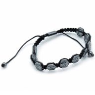 Bracelet Shamballa Hématite Magnétique -  Crânes Hexagonaux