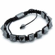 Bracelet Shamballa Hématite Magnétique -  Pyramides Pointues