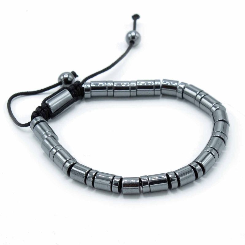 Bracelet Shamballa Hématite Magnétique -  Cylindres et Cercles