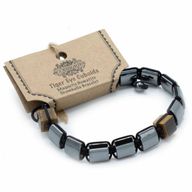 Bracelet Shamballa Hématite Magnétique -  Cuboïdes enOœil-de-Tigre