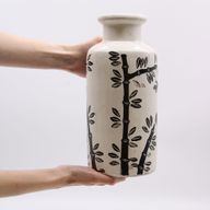 Vase Droit Motif Bambou - Naturel